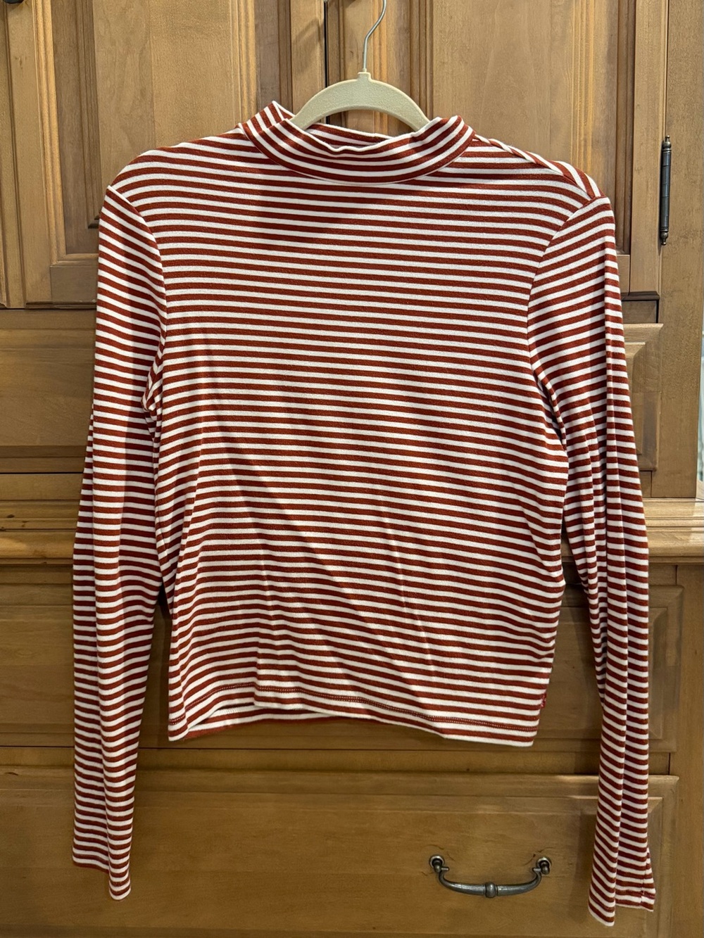 Levi's Striped Rust Long Sleeve Mockneck
